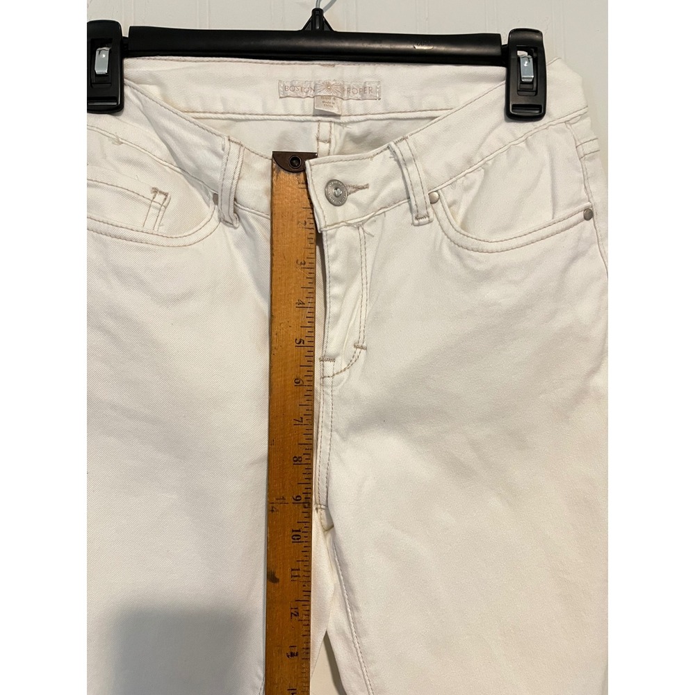 Boston Proper Flare Jeans Women 4 White Good Bootcut Stretch Denim - Picture 4 of 9